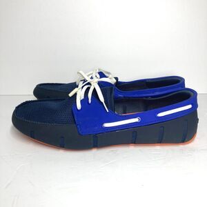 Swims Shoes Mens Size 9 Blue Orange Mesh Lace Up Loafers Water Resistant Comfort